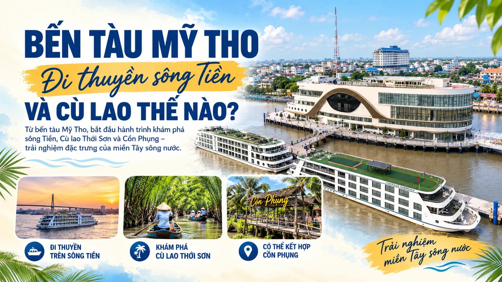 Bến Tàu Mỹ Tho: Đi Thuyền Sông Tiền Và Cù Lao Thế Nào?